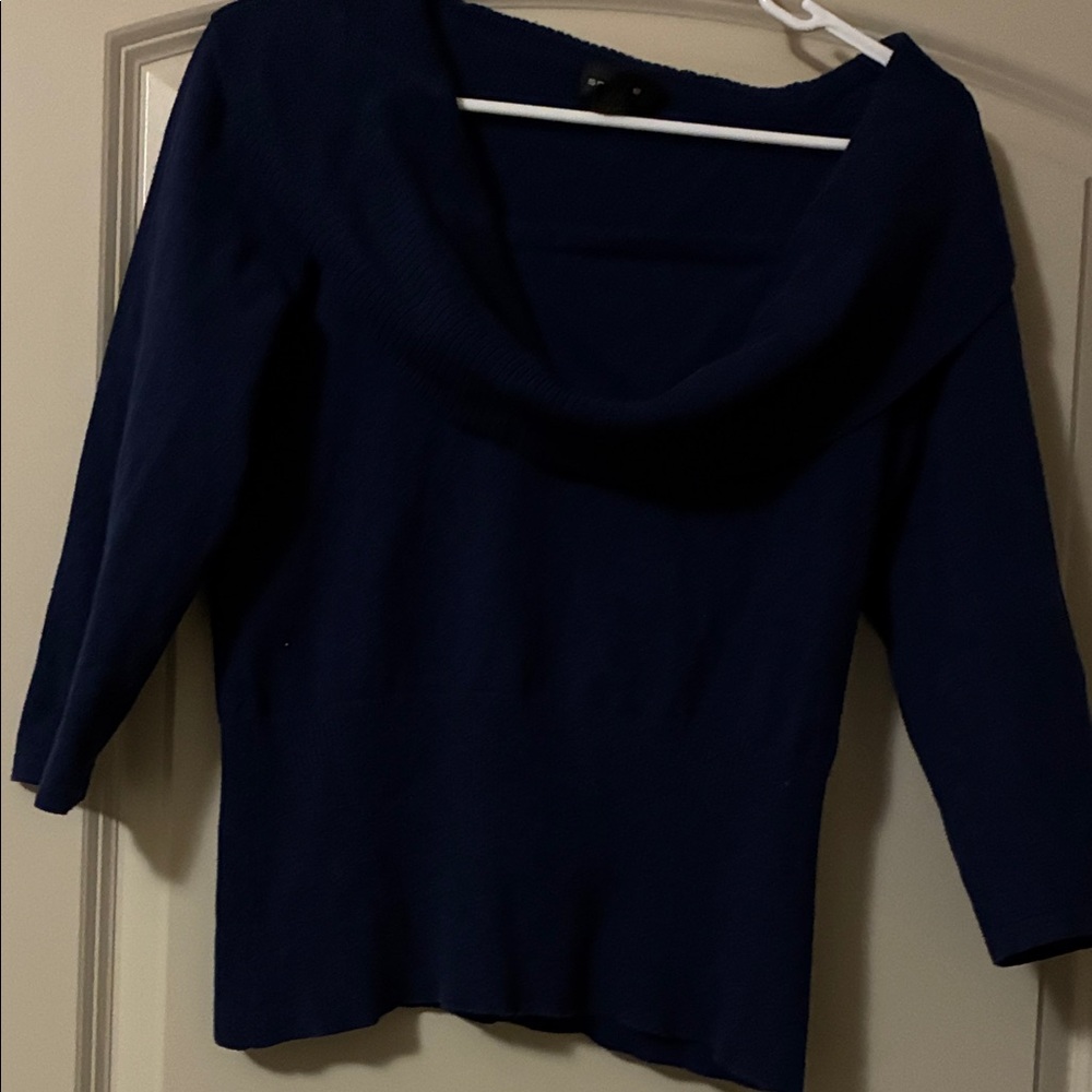 Elegant Navy Blue Women's Sweater